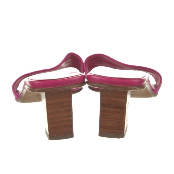 CELINE Leather Block Heeled Slides - Picture 4 of 4